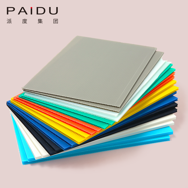 Paidu Group Factory Eco Friendly PP Hollow Corflute Corrugated Sheet Plastic Coroplast